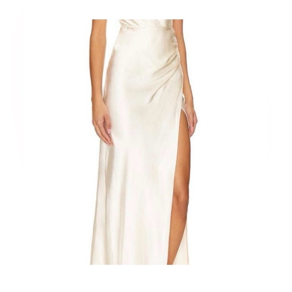 Satin Ivory Square Neck Slip Dress Windsor Elegant Champagne Formal Gown Small - Picture 4 of 11